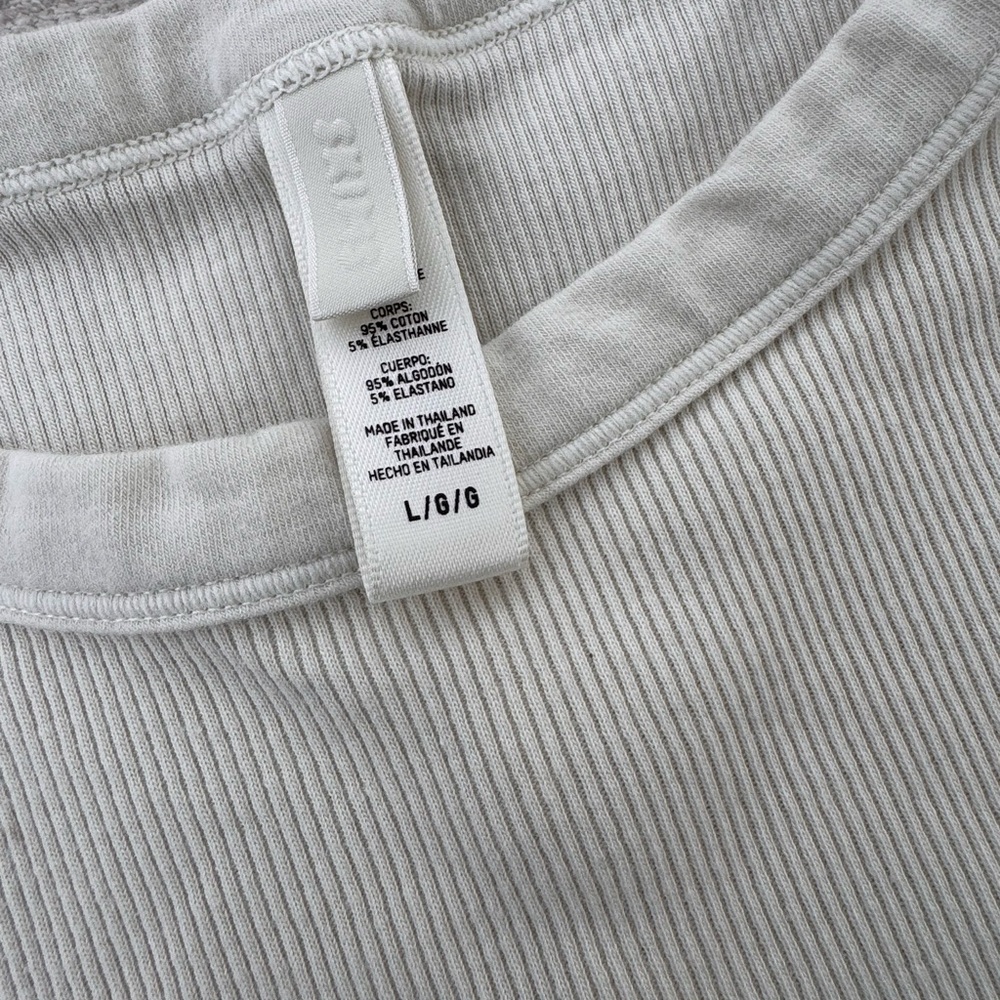 SKIMS Cotton Rib Sleeveless Tank Midi Dress in Cream/Off White Size Large - Picture 5 of 5